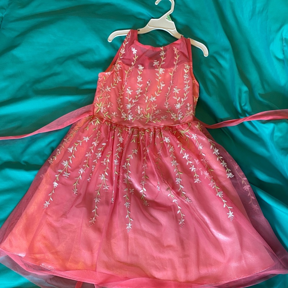 Jona Michelle pink floral embroidered dress